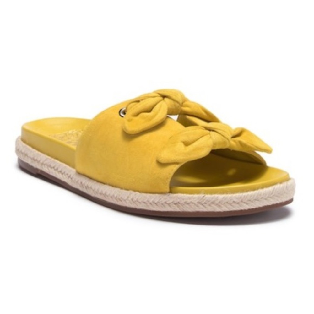 Vince Camuto Jazzan Yellow Suede Slides